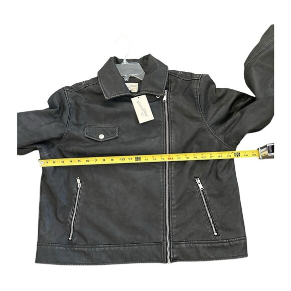 Universal Thread Women's Moto Jacket Faux Leather Faded Black Size X-Large - Picture 6 of 10